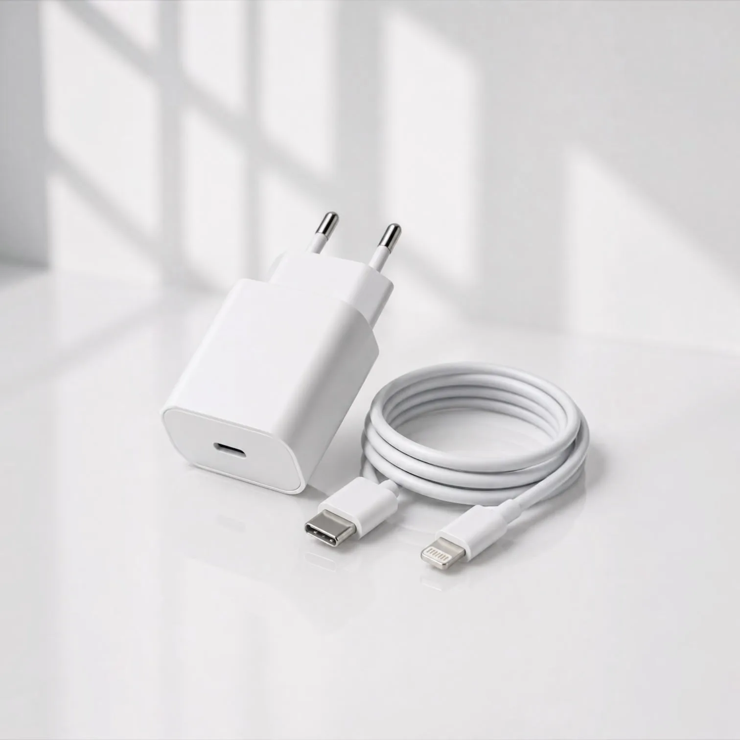 Carregador Turbo 20W USB-C com Fonte e Cabo Lightning para Celular