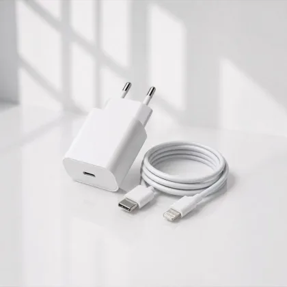 Carregador Turbo 20W USB-C com Fonte e Cabo Lightning para Celular