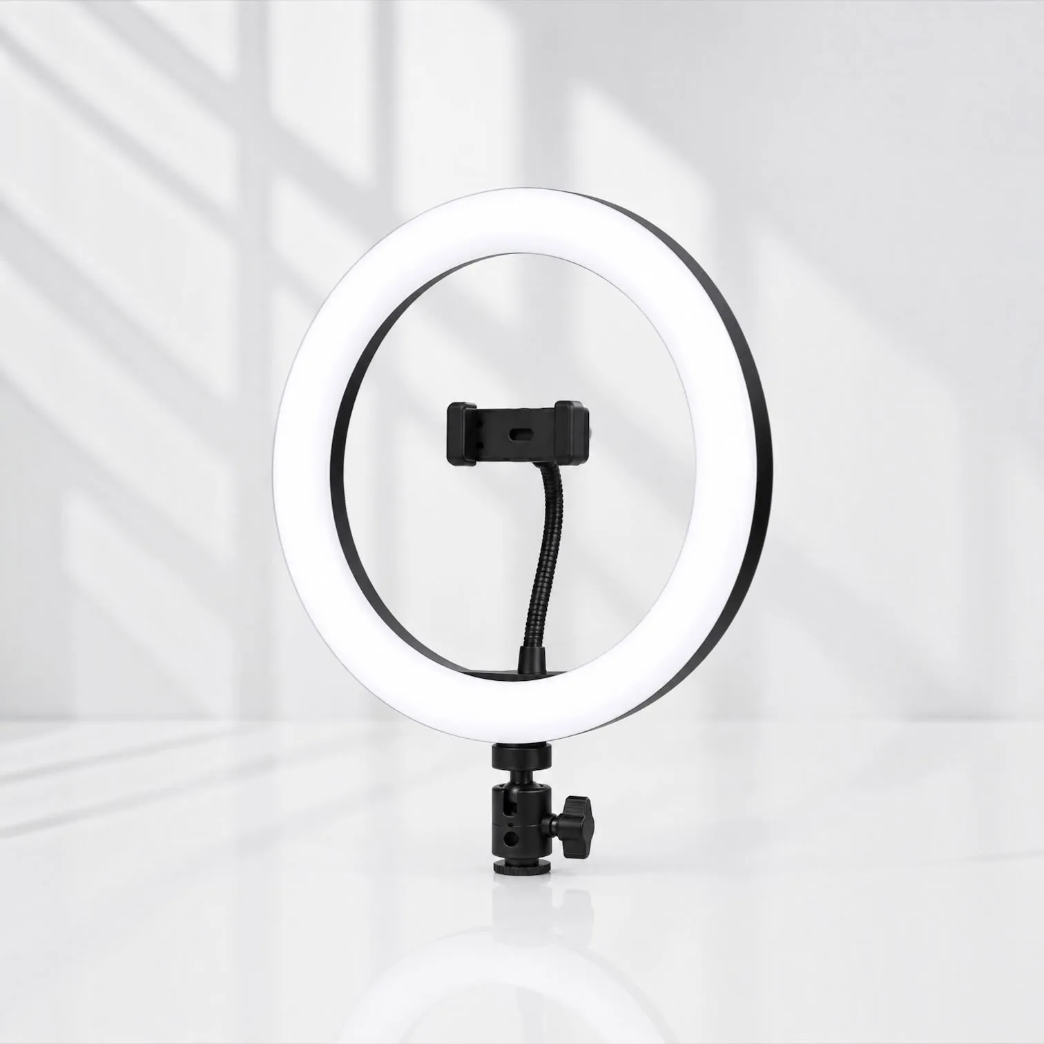 Ring Light LED 10 Polegadas com Tripé Ajustável e Suporte para Celular