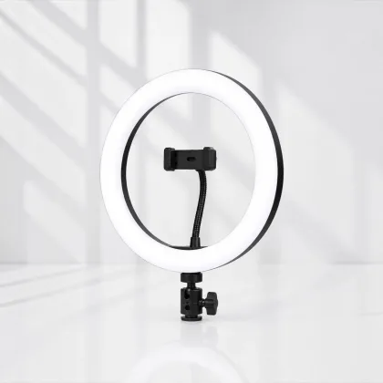 Ring Light LED 10 Polegadas com Tripé Ajustável e Suporte para Celular